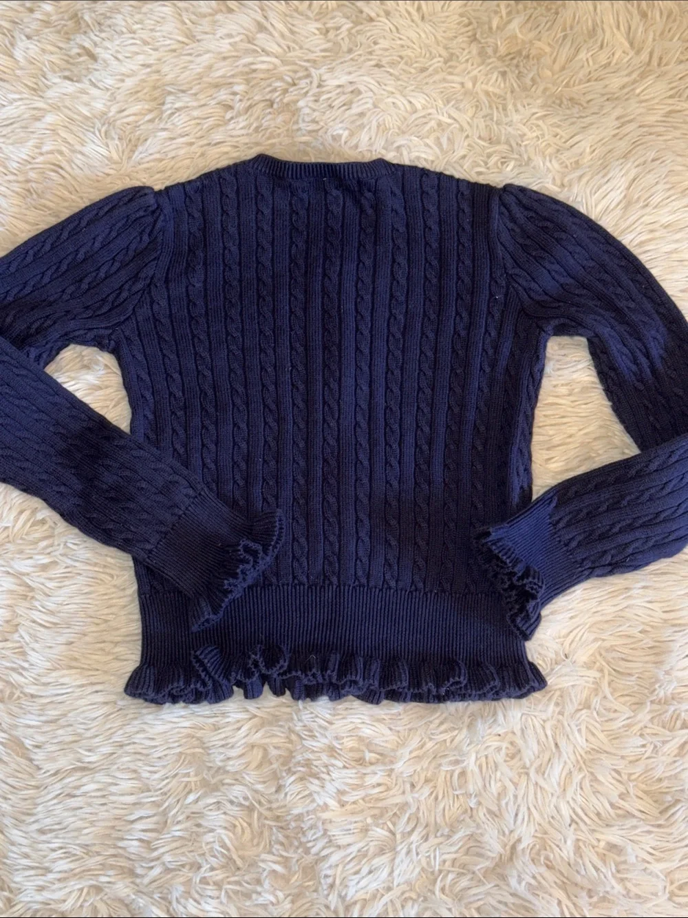 🐎 Ralph Lauren Navy Cable Knit Cardigan size 6